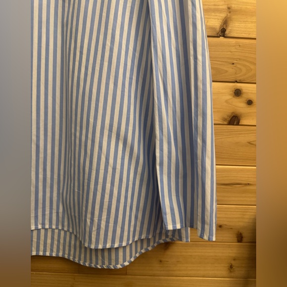 Pomander Place Tuckernuck XL Vertical Stripe Bedford Blouse Puff Sleeve Nautical - Picture 6 of 12